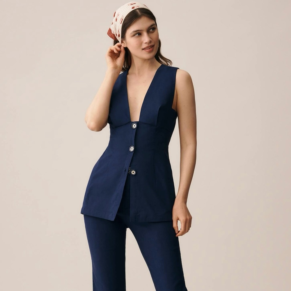 NWT Anthropologie Maeve Deep-V Button-Front Vest